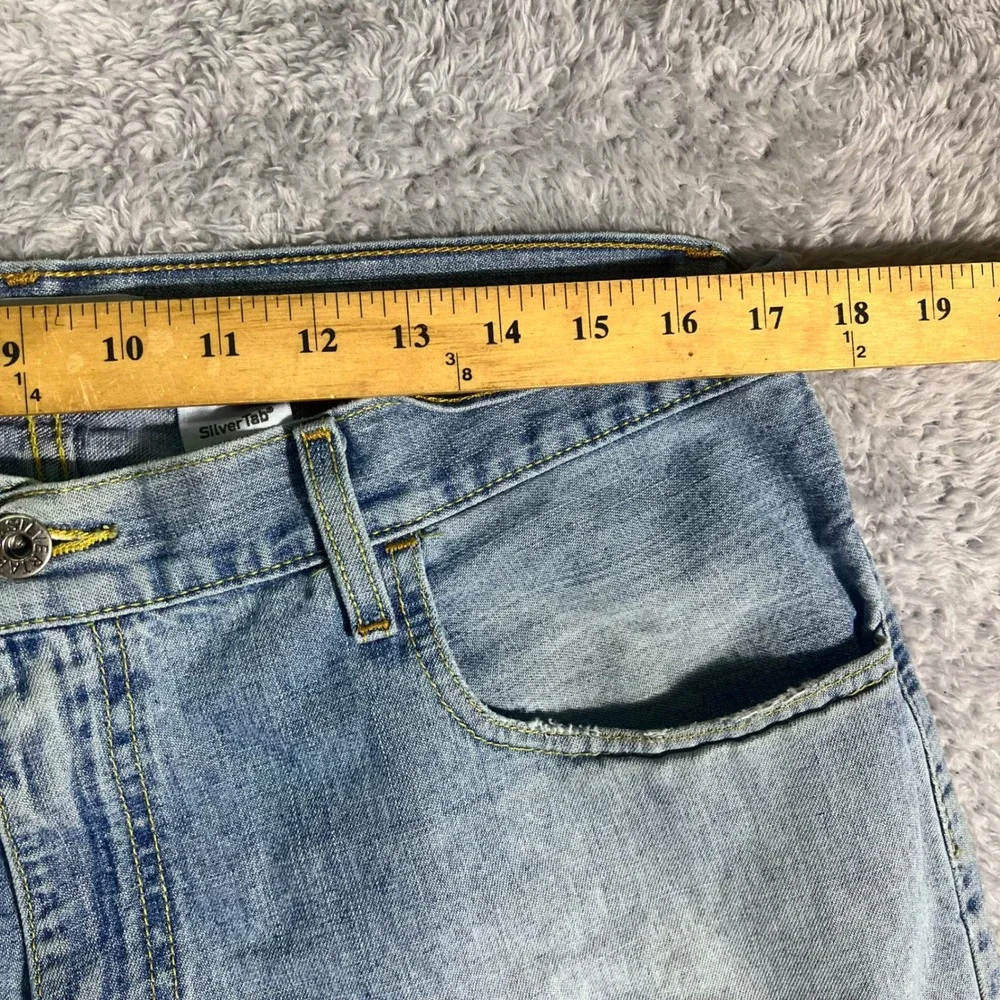 Levis SilverTab Baggy Jeans Light Wash 36x30 Mens Vintage 90s Distressed Denim